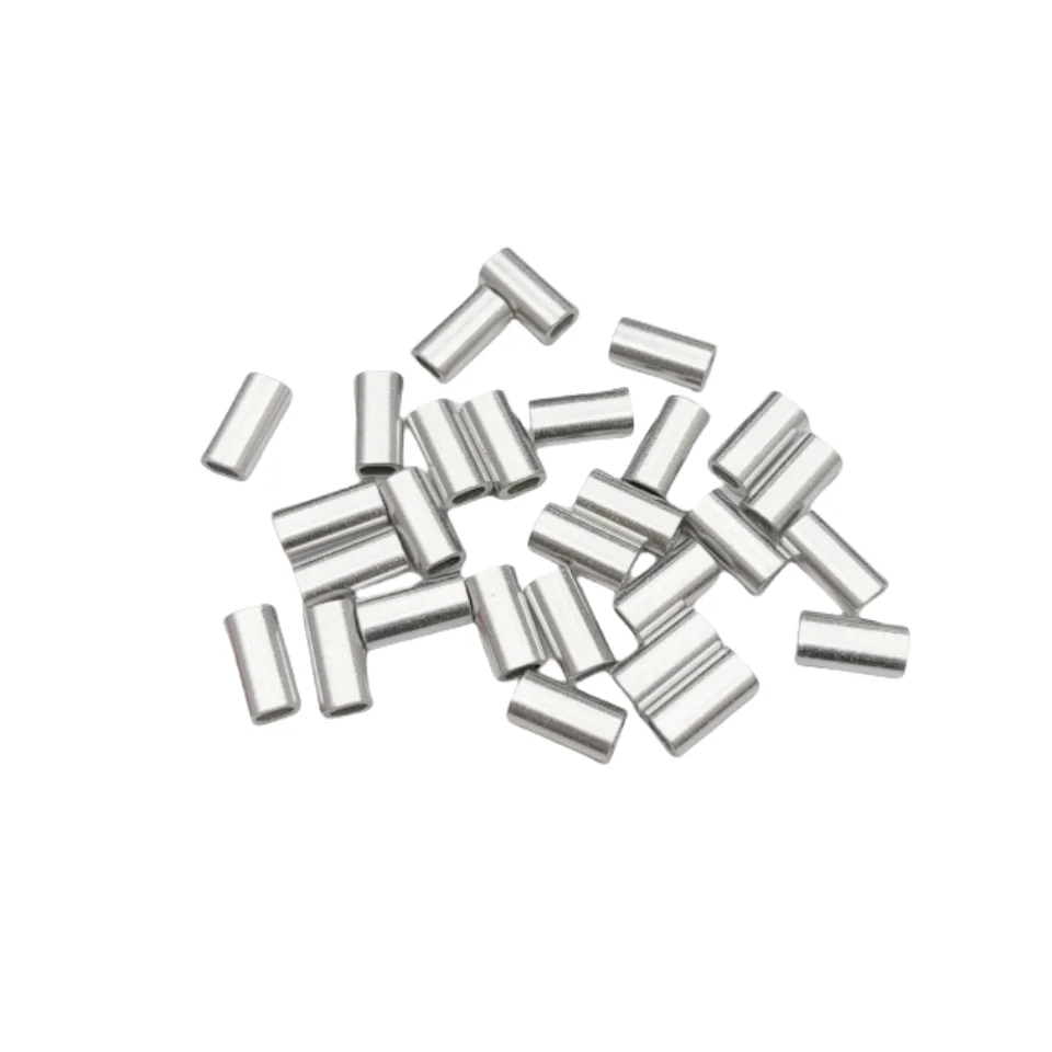 Aluminum Single Barrel Crimp Sleeves Fishing Line Tube Connector for Leader Rigs
