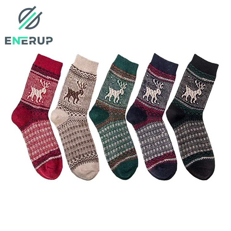 Enerup Custom Long Warmer Kids Man Women Winter Home Merino Wool Socks