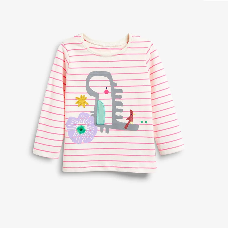 
Kids striped Long Sleeve Top Shirt Girls Cartoon Striped T-shirts Tee 