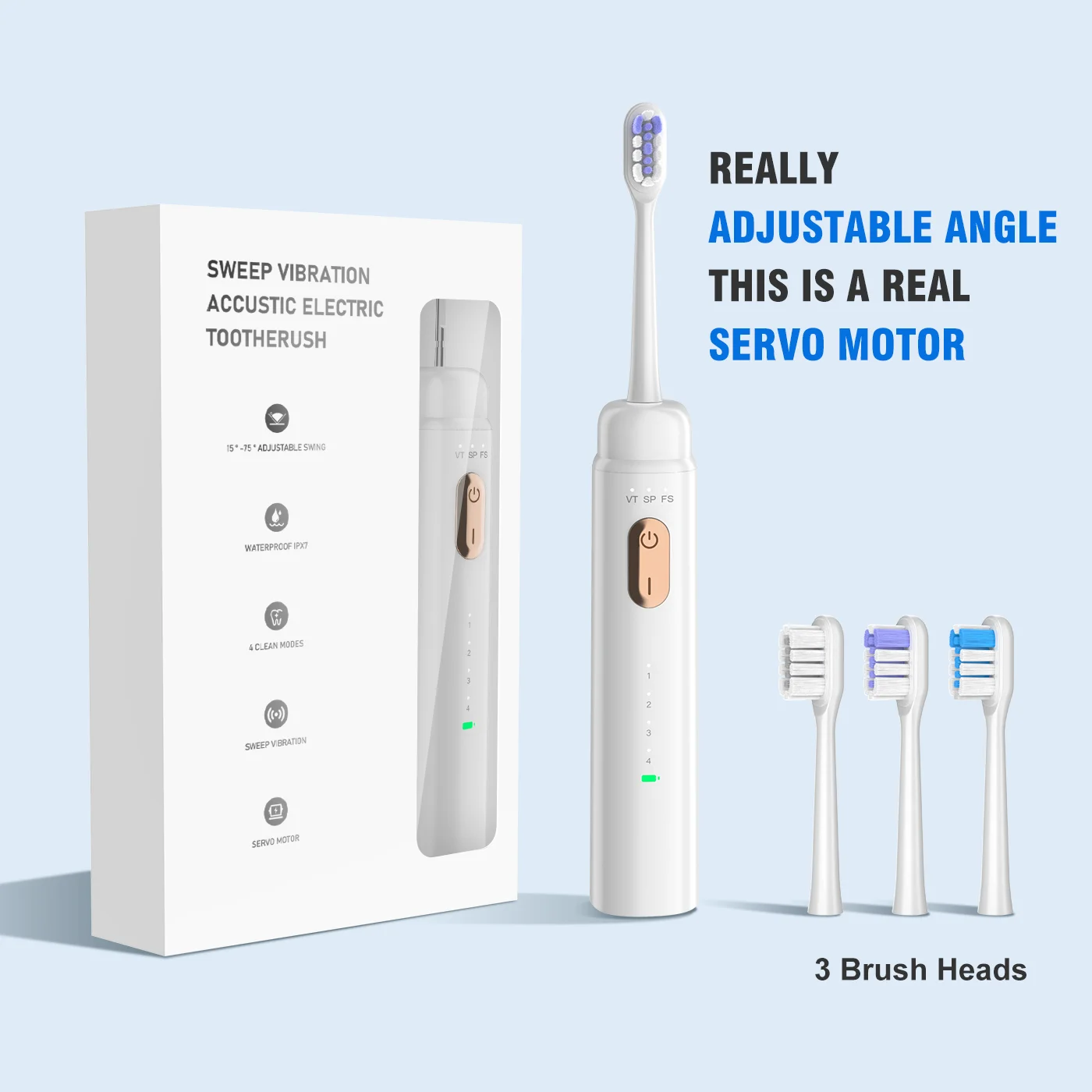 Rechargeable Sonic Electric Toothbrush Soft Bristles  Professional teeth cleaning  IPX7 Electric Brush for Kids Children