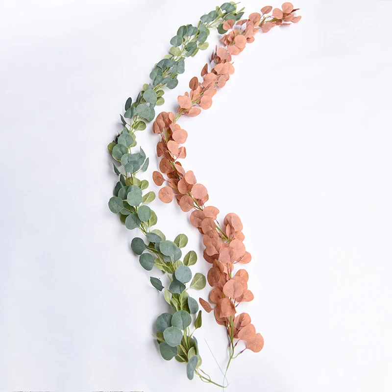 Artificial Eucalyptus Garland Faux Silk Eucalyptus Leaves Vines Handmade Garland Greenery Wedding Backdrop Arch Wall Decor