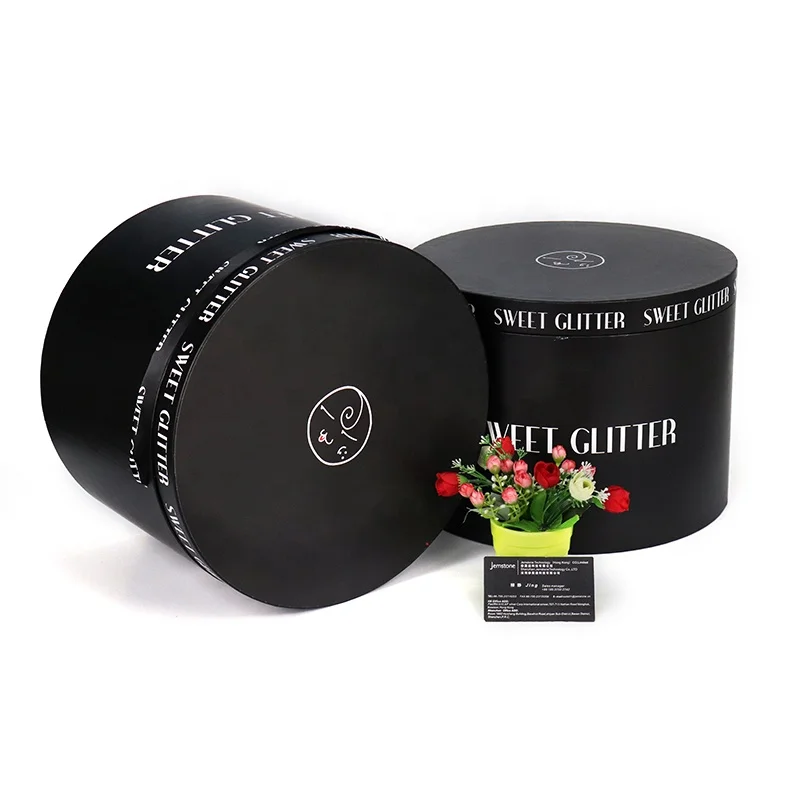 Wholesale Cylinder Cylinder Flower Box Jewelry Chocolate Box Cardboard Rose Floral Velvet Hat Round Flower box
