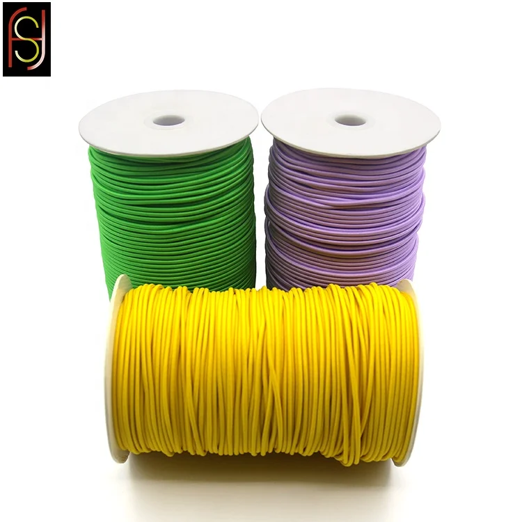 Custom eco-friendly high strength polyester rubber braided round elastic cord