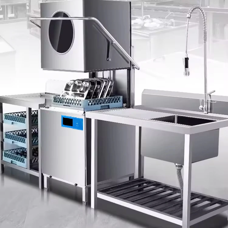 220V/380VEasy Operation High-Efficient Dish Washing Machine for Restaurants and Hotels Kitchen hood type dishwasher