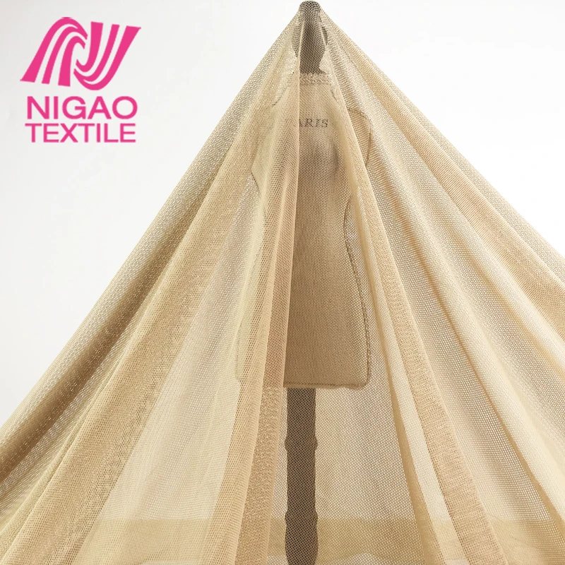 
China factory Textile fabric polyester spandex fabric higt stretch Tulle mesh fabric for Stock 