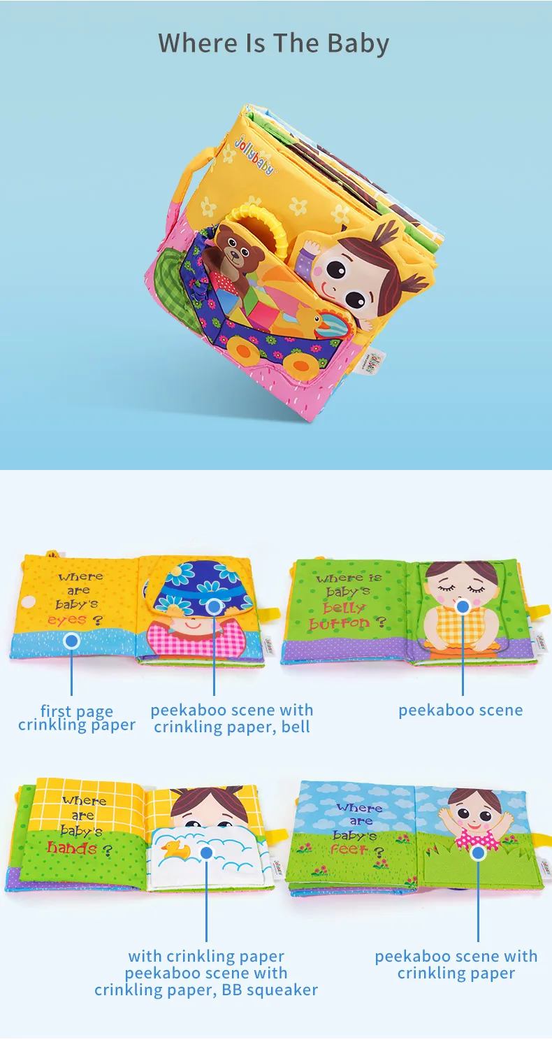Hot selling Funny soft baby cloth book educational baby toys fabric quiet book for baby