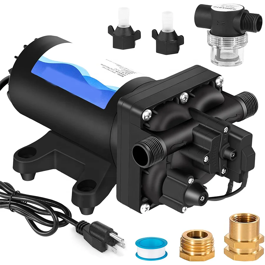 Промышленный мембранный насос давления воды 110 В 5.5GPM 55PSI для пресной перекачки водонагреватель барабанный разбрызгиватель