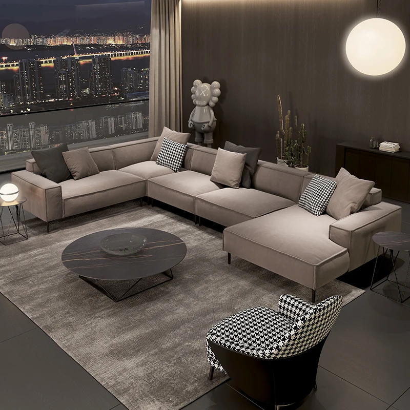 Furnistyle New Design Italiian 7 Seater Sofa Set Designs Villa Modern Couch Living Room Sofa Home Furniture