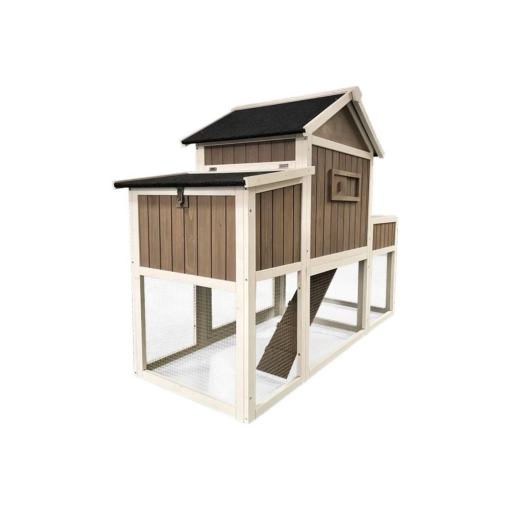 Deluxe large outdoor eco-friendly wood chicken coop hen house poultry cage with run backyard plant box