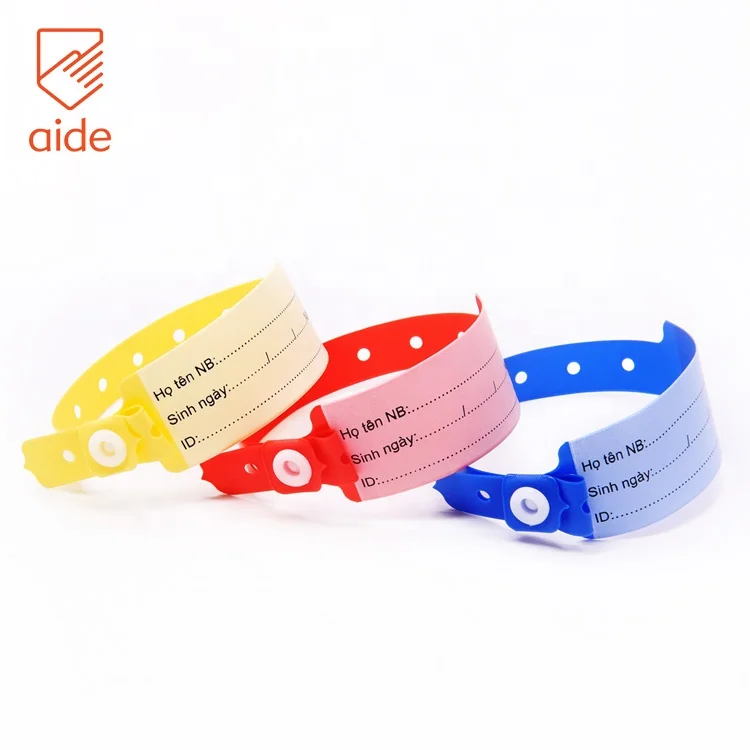 Factory Direct Sales Custom Disposable Medical Plastic PVC Hospital Patient id Wristbands