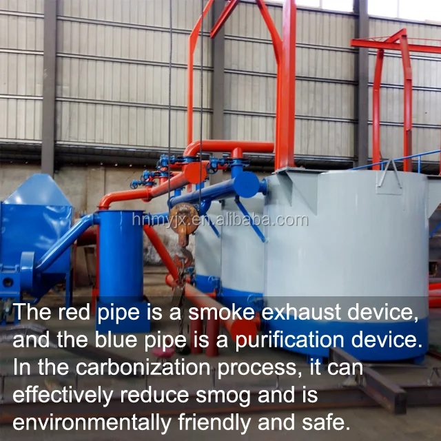 Bamboo Coconut Shell Rice Husk Wood Charcoal Powder Making Carbonization Furnace Stove Retort Machine