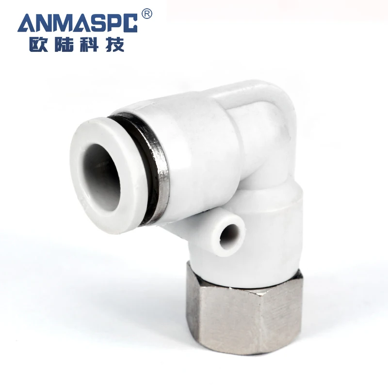 Factory Direct Supply L Form 90 Degree Bucking PC Plastic Pneumatic Air-work Cube Hose Coupling Pipe Reducer Connector Parts