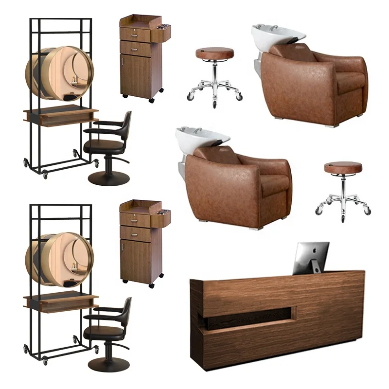 Salon Equipment and Furniture Package Led Mirror Barber Chair