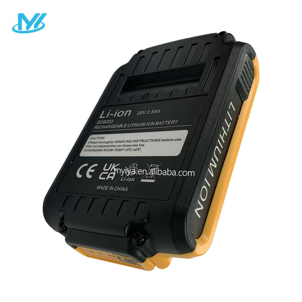 MYiYAE 20v Rechargeable Li-ion Battery Power Tools Battery Cordless Drills Dcb203 For Dewalt Dcb181 Dcb180 Dcb200 Dcb201 2000mah