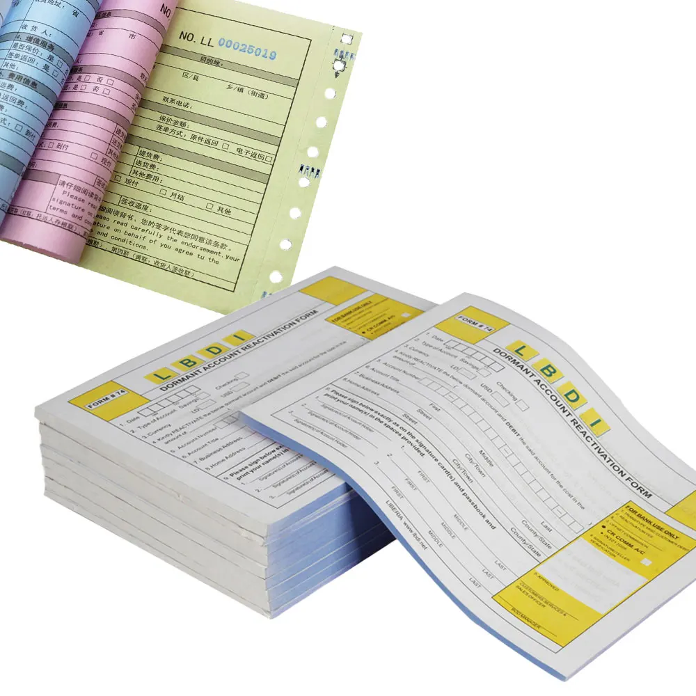 A Grade Computer Continuous 2 3 4 5 Ply Carbonless NCR Paper Purchase Order Contract Duplicate Replicate Copy Sale Form Invoice