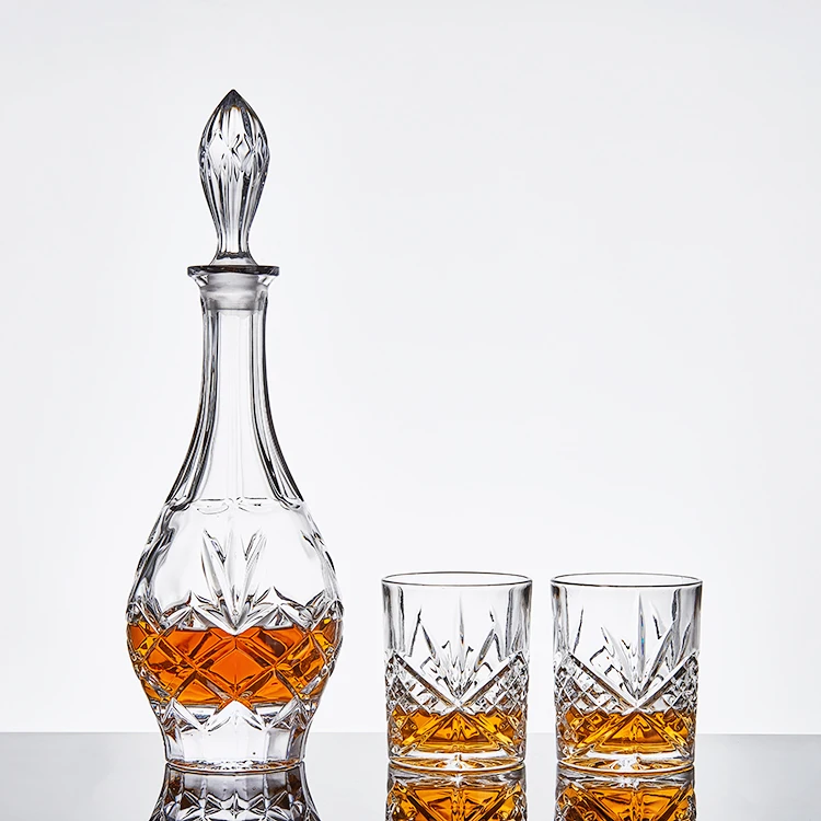 
Old Fashioned Glass Crystal Lead Free Whisky Decanter Set of 5 PCS Home Decor Bar Christmas gift 