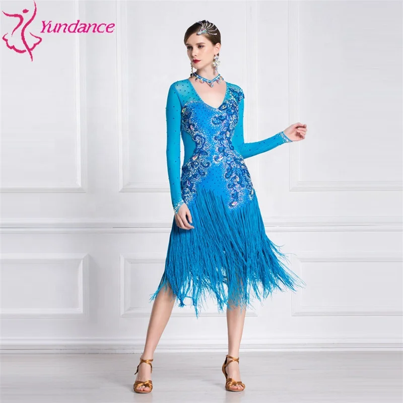 L-18314 Новая взрослая Женская национальному стандарту дружбы для латиноамериканских танцев конкурс платье