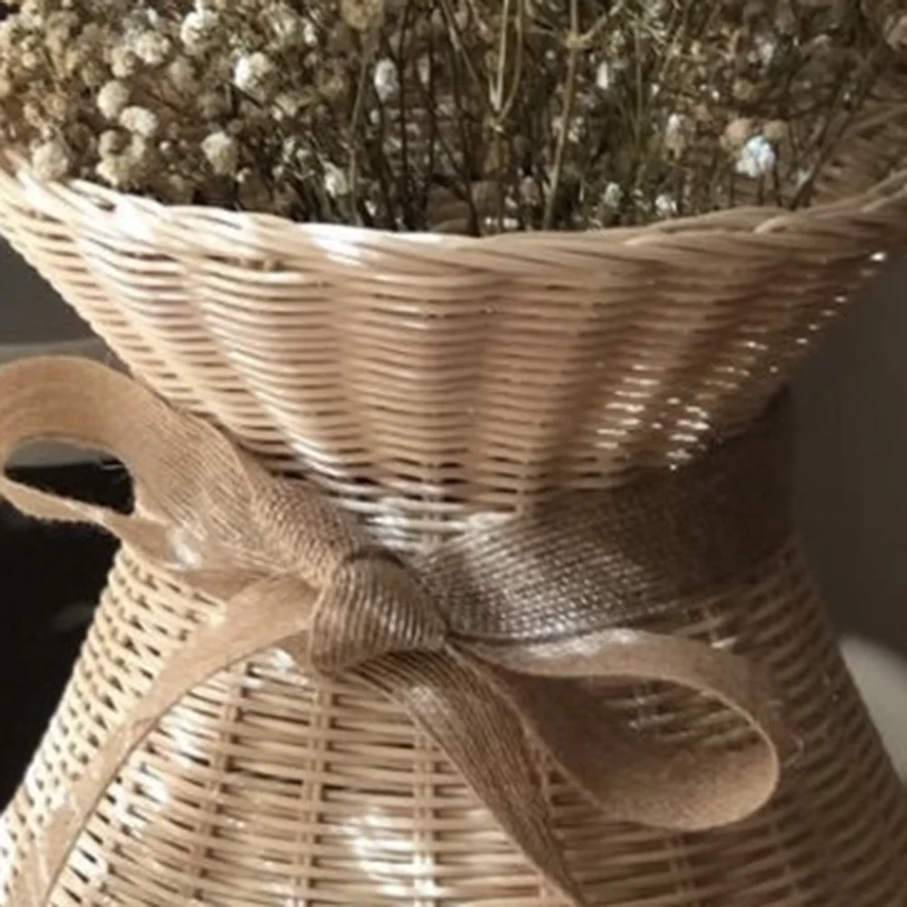 Новинка 2023, декоративная настольная ваза ручной работы из бамбука и ротанга для домашнего декора