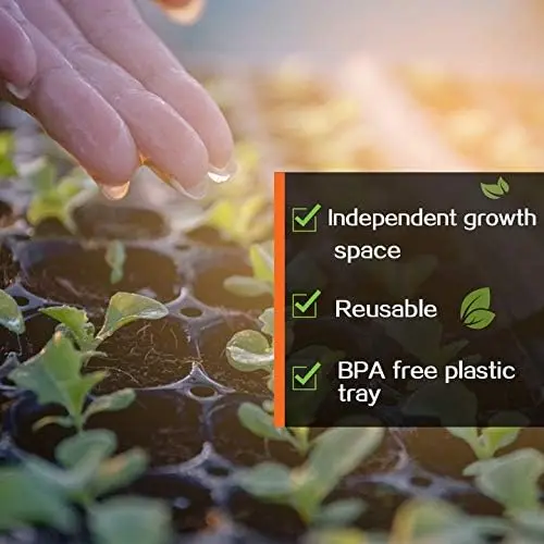 10 Pack Thickened 72 Cells Seedling Trays- BPA Free Plastic Gardening Germination Trays