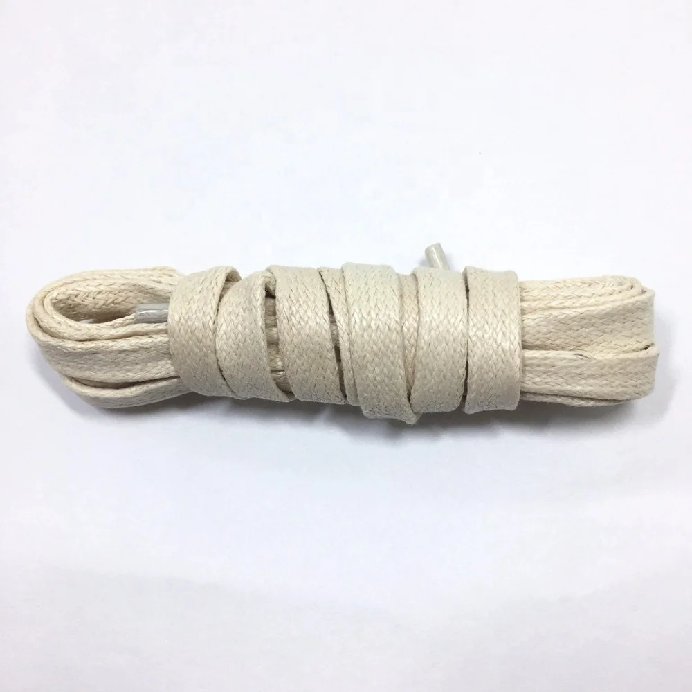 Wholesale Cotton Flat Waxed Shoelaces for Leather Shoes