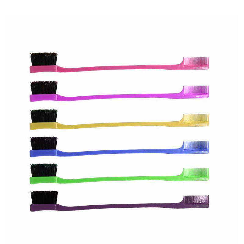 Hot Sale Custom Logo Beauty Boar Nylon Bristles Brush Barber Tools Quality Styling Salon Hair Edge Brush