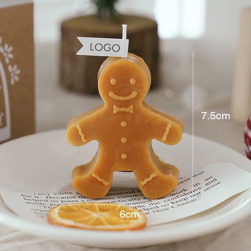 LE132 Factory made high quality gingerbread man shaped craft candles that make great Christmas gifts