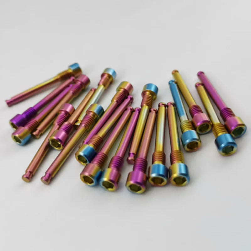 Colorful m4*30/35 Bicycle modification XT XTR Hydraulic Disc brake  Pads titanium threaded pin screw for shimano hope tech race