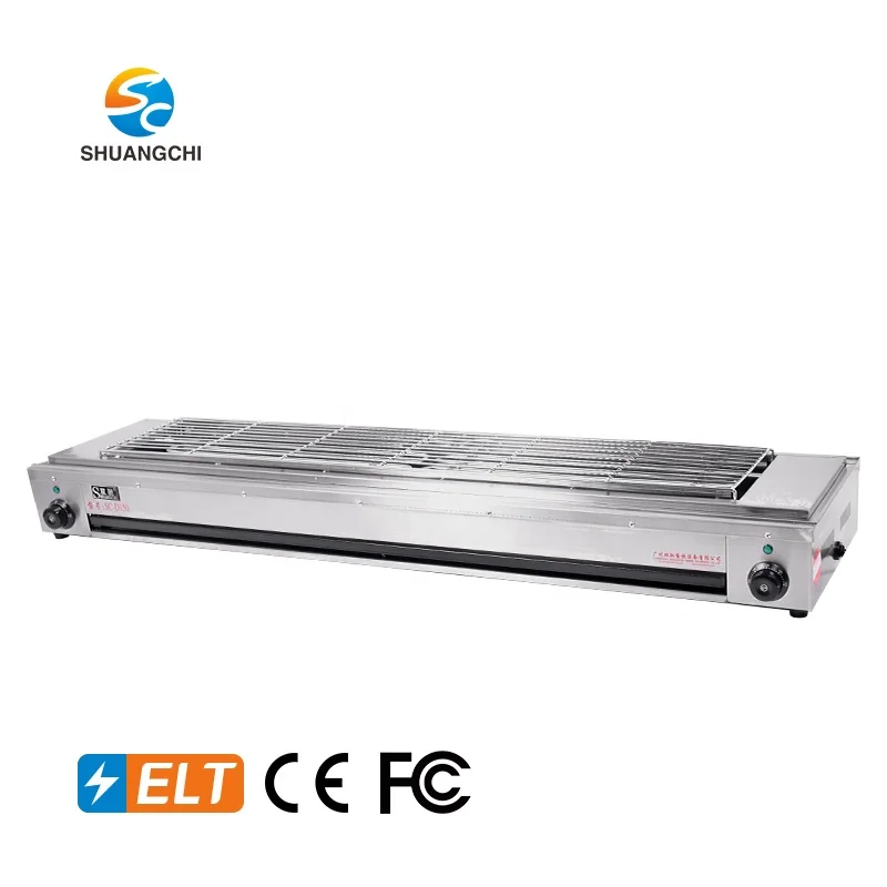 ISO CE stainless steel electric barbecue grill commercial meat roaster machine kebab roasting stove for industrial use