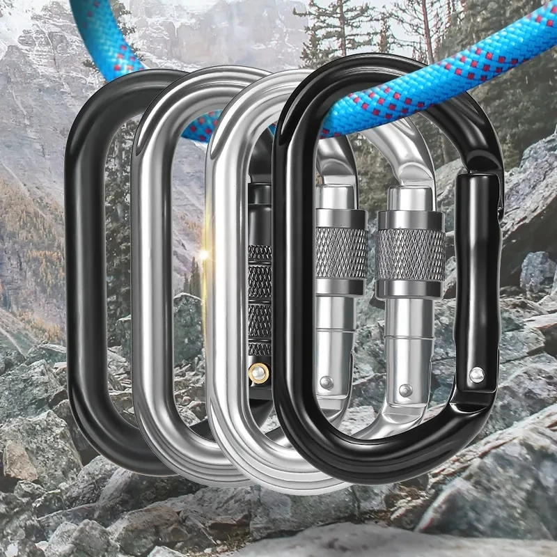 JRSGS CE Certified 25KN 0-Shaped Carabiner Manufacturer Spring Snap Hook Climbing Aluminum clip Outdoor Sports S7108C