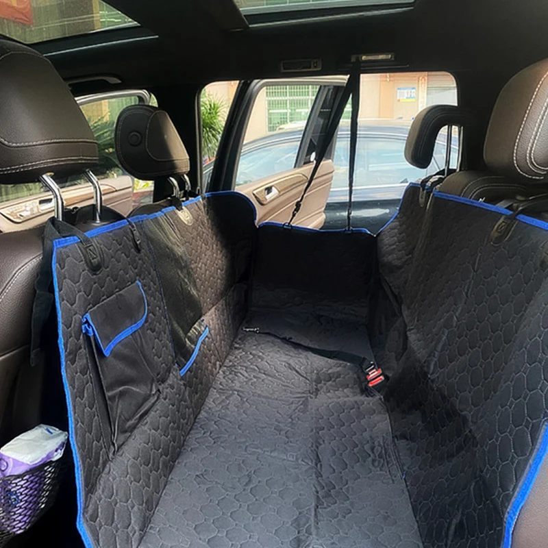 Custom Logo Luxury High Quality Pet Back Seat Protector Waterproof Oxford Black Dog Car Seat Cover For Car Rear Back Seat