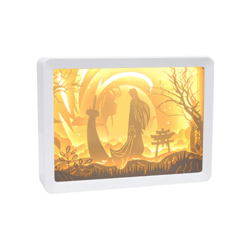 Holiday Event Night Light Shadow TSZDD-107 Creative Memorial Gift Anime 3D Light Shadow Paper Carving Fram Home Decoration