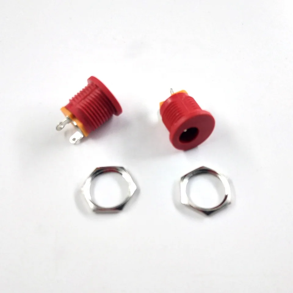 DC-022; Обувь белого, красного и черного цветов; Обувь по DC5.5 * 2,1/2,5 мм круглый разъем питания постоянного тока Разъем печатного монтажа DC jack с гайкой
