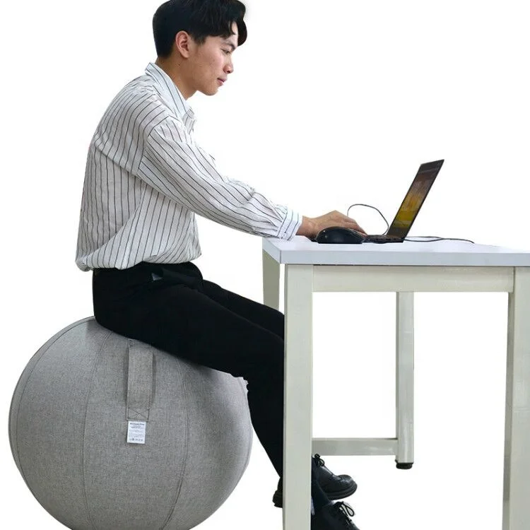 Inflatable Foldable round Gym Ball Cover for Yoga Balance Features Massage & Folded Design