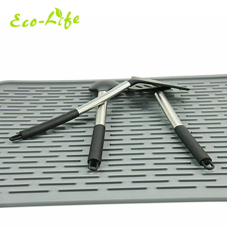 Custom Logo Extra Large 60*45cm, 45*40cm, 40*30cm Countertop Trivets Silicone Dishes Drying Mat