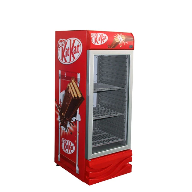 High Quality 230L Professional Upright Commercial Beverage Cooler Refrigerator Glass Door Showcase Cooler For Drink