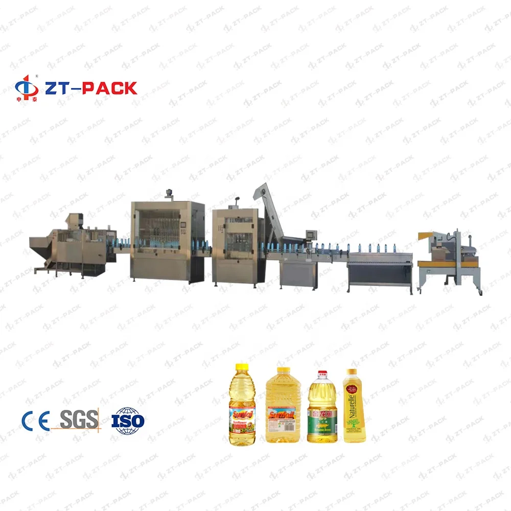 Edible Oils Filling Machine Packing Line For Peanut Sunflower Oils Packaging Equipment Automatic Cooking Oil Filler Line