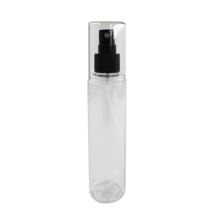 Plastic face toner spray bottle with cover in 100 ml 80 ml for plastic cosmetic packaging and personal care container