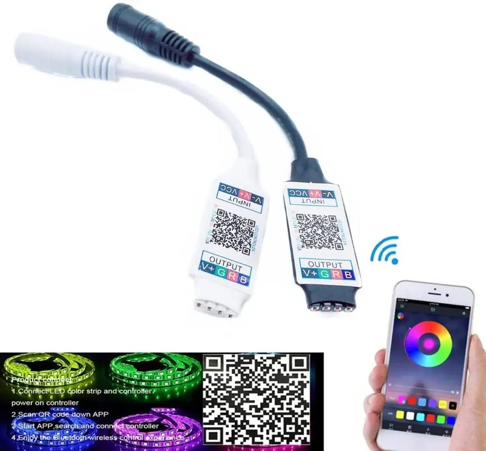 ESann 12 вольт DC PWM Smart Android музыкальный телефон синий зуб RGB Светодиодная лента