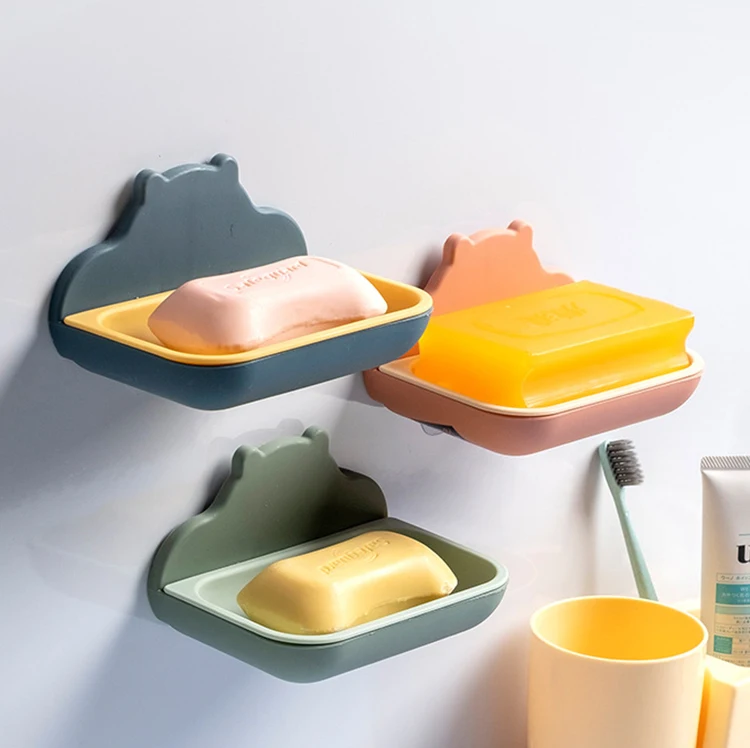 High quality drain plastic wall bathroom soap holder shower soap storage box plastic soap dish