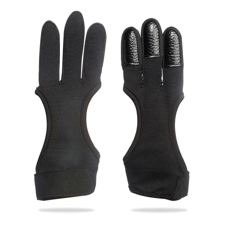 Archery Glove Three Finger Leather Archery Protective Gloves Archery Shooting Gloves for Kids Protective Gear Accessories
