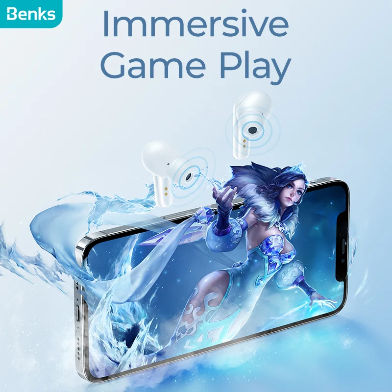 Benks BT Wireless Power bank/Powerbank Mini Earbuds With Charging Box For Game Player