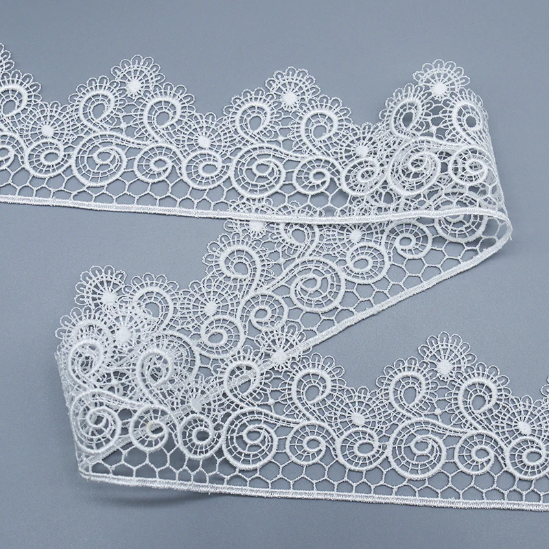 custom designer .bridal lace trim 100% Polyester commonly use Water soluble lace for garment