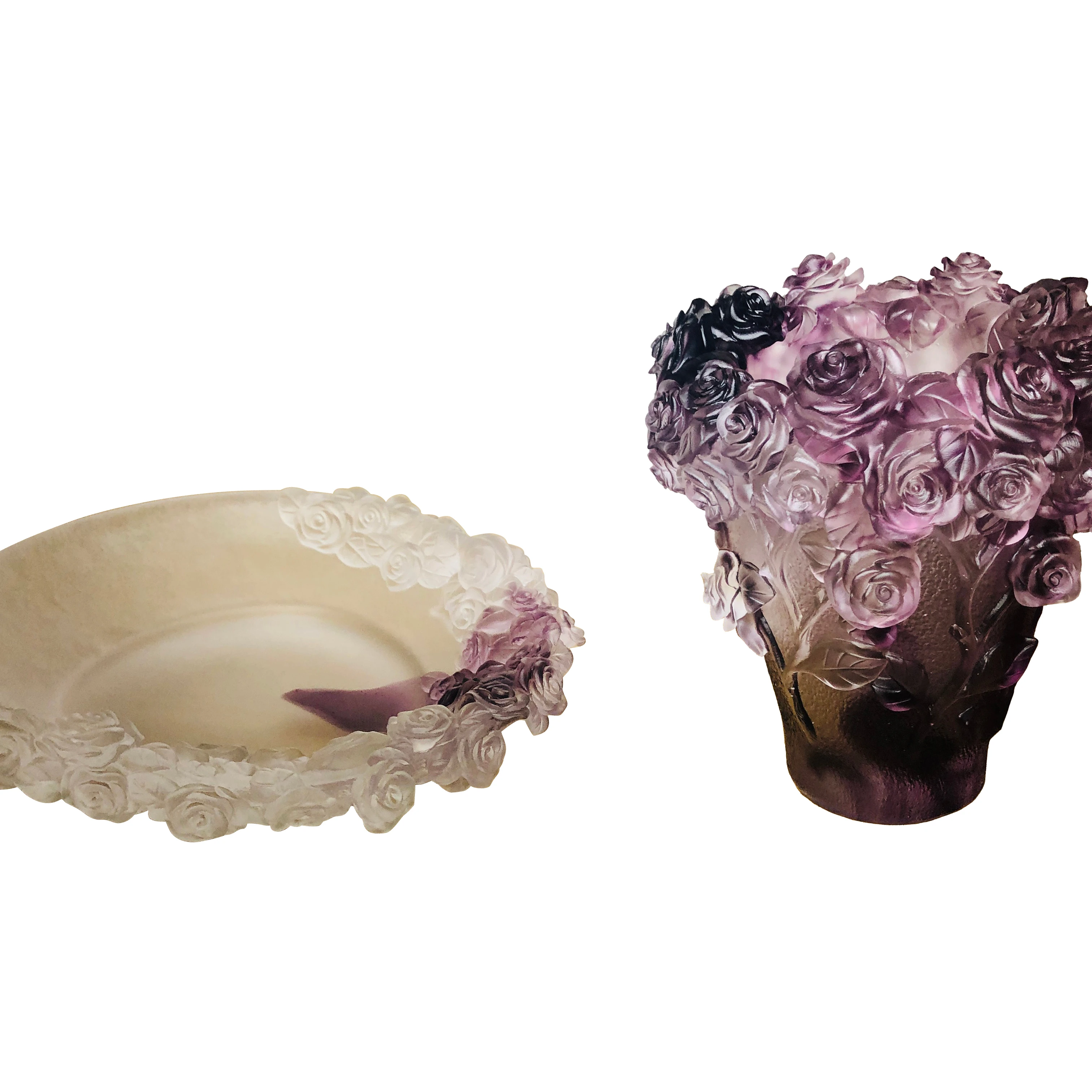 Набор домашних креативных хрустальных скандинавских больших сухих стеклянных цветочных ВАЗ и фруктовых тарелок, украшение стола