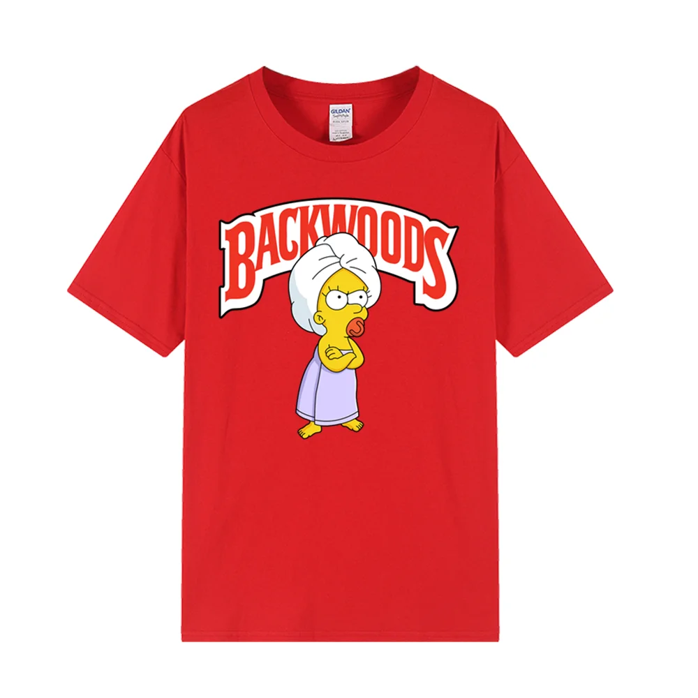 Wholesale Custom Branded Heat Transfer DTG Screen Printing Heavyweight Cotton Backwoods Cookie Simpson T Shirt For Men