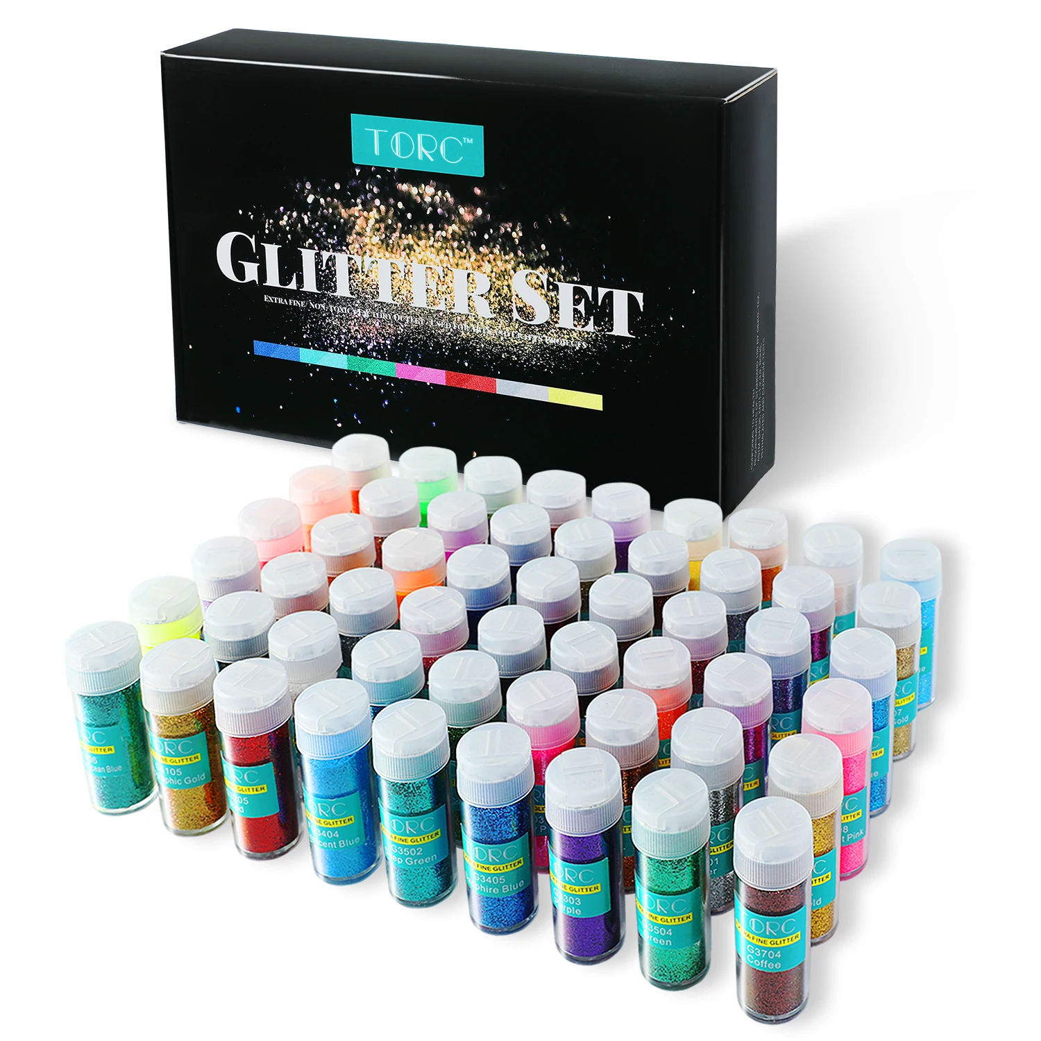 New 54 Colors glitter set and craft glitter