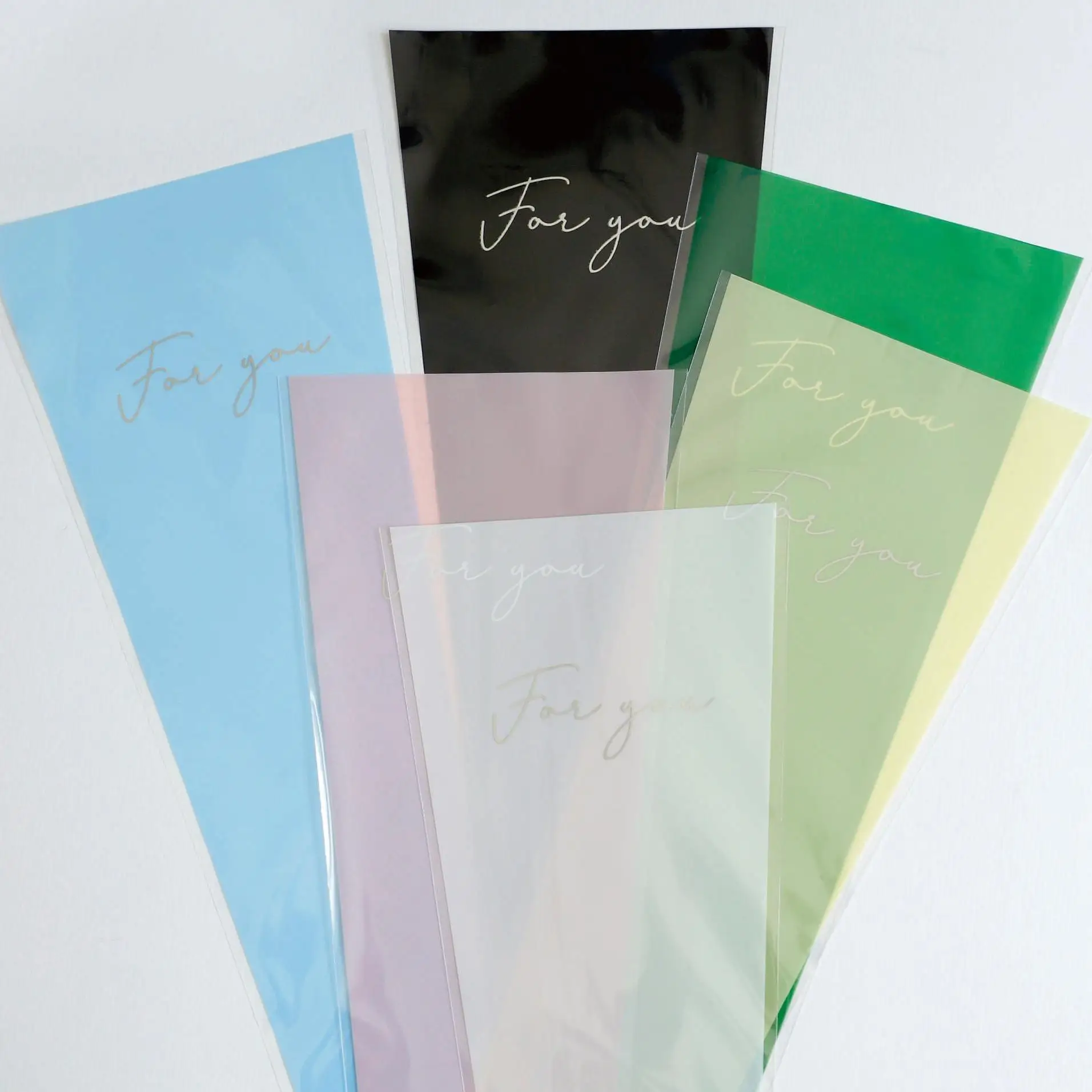 New Design 50pcs/lot for you letter printed single flower bag opp plastic flower wrapping bag for florist wrapping material