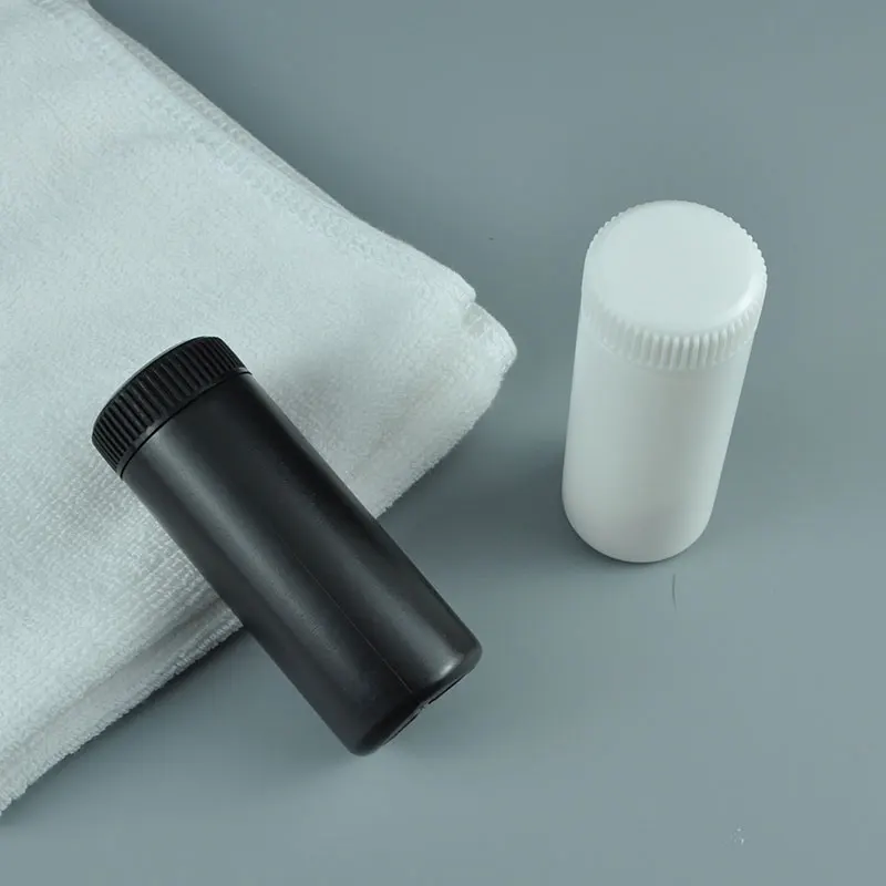 60g 60ml empty White black screw cap Loose Powder bottle Gardenia HDPE powder Plastic bottle