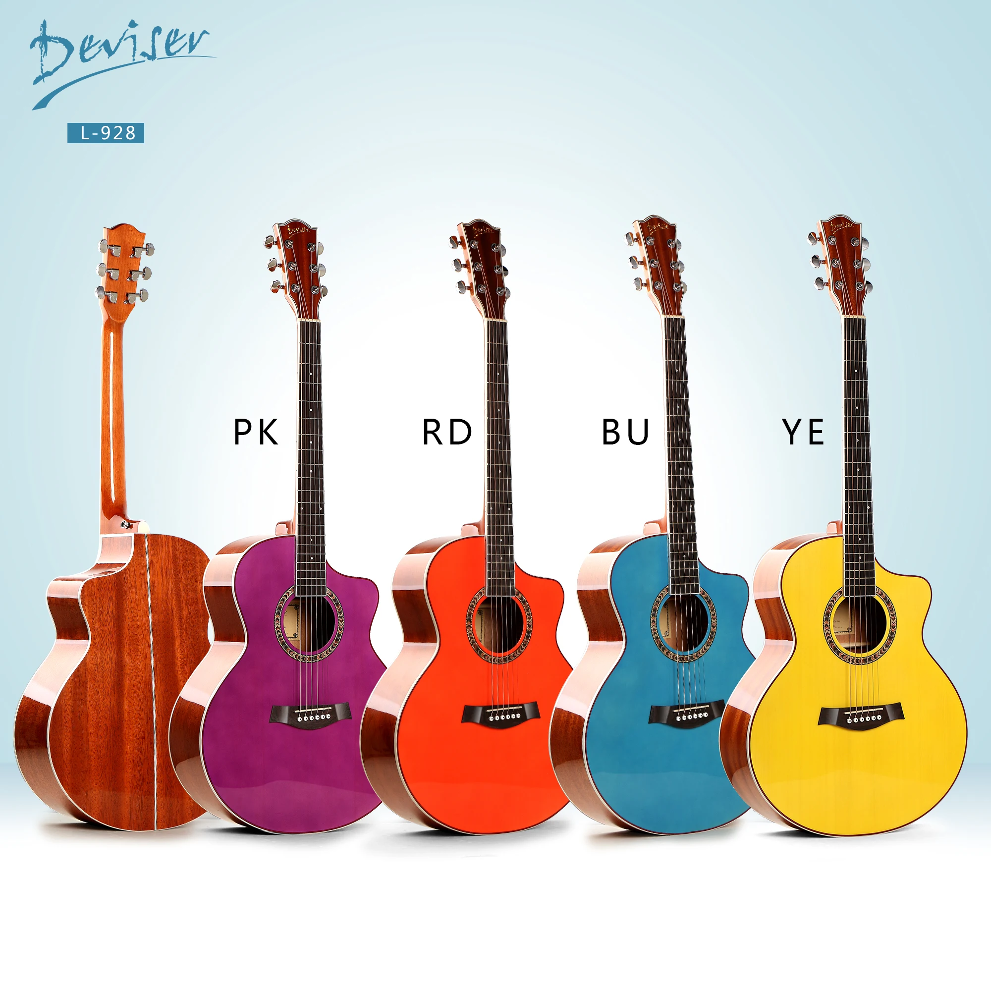 Deviser New Model Color Mahogany Cutaway Back 40 Inch Acoustic Guitar