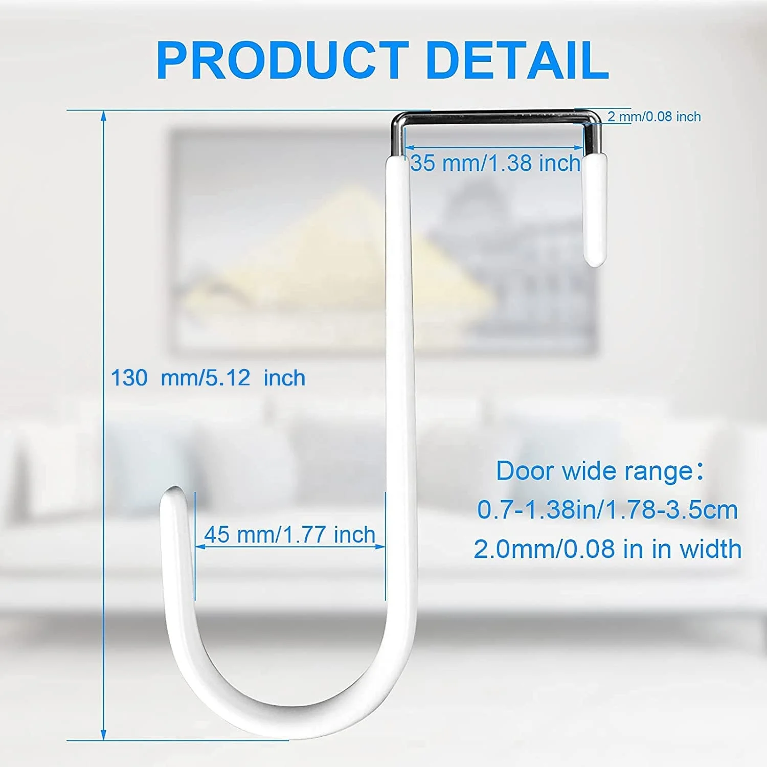 6-Pack Over-The-Door Vinyl Coated Stainless Steel Hanger Hooks