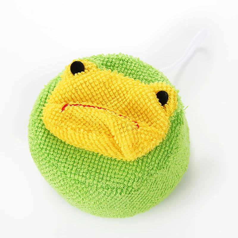 Wholesale Cute Cartoon Animal Shapes Exfoliating Soft Shower Baby Bath Products with Bathing Sponge